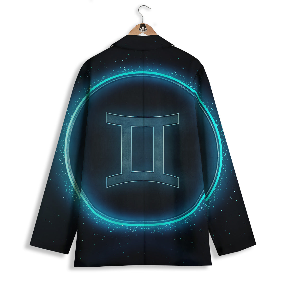 Zodiac Sign Blue Gemini Print Women's Blazer-grizzshop
