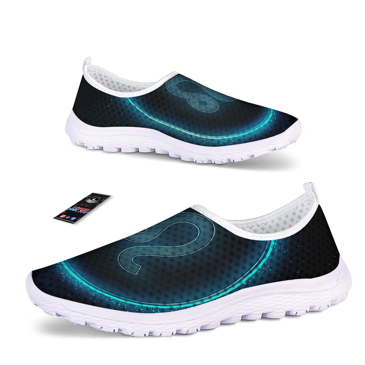 Zodiac Sign Blue Leo Print Nurse Shoes-grizzshop