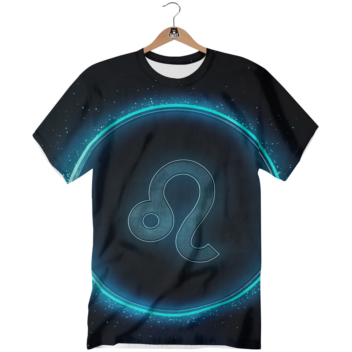 Zodiac Sign Blue Leo Print T-Shirt-grizzshop