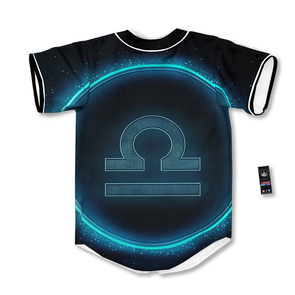 Zodiac Sign Blue Libra Print Baseball Jersey-grizzshop