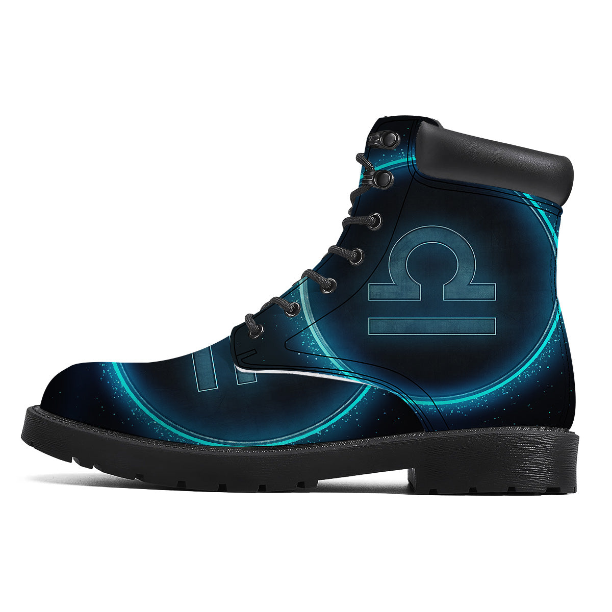 Zodiac Sign Blue Libra Print Boots-grizzshop