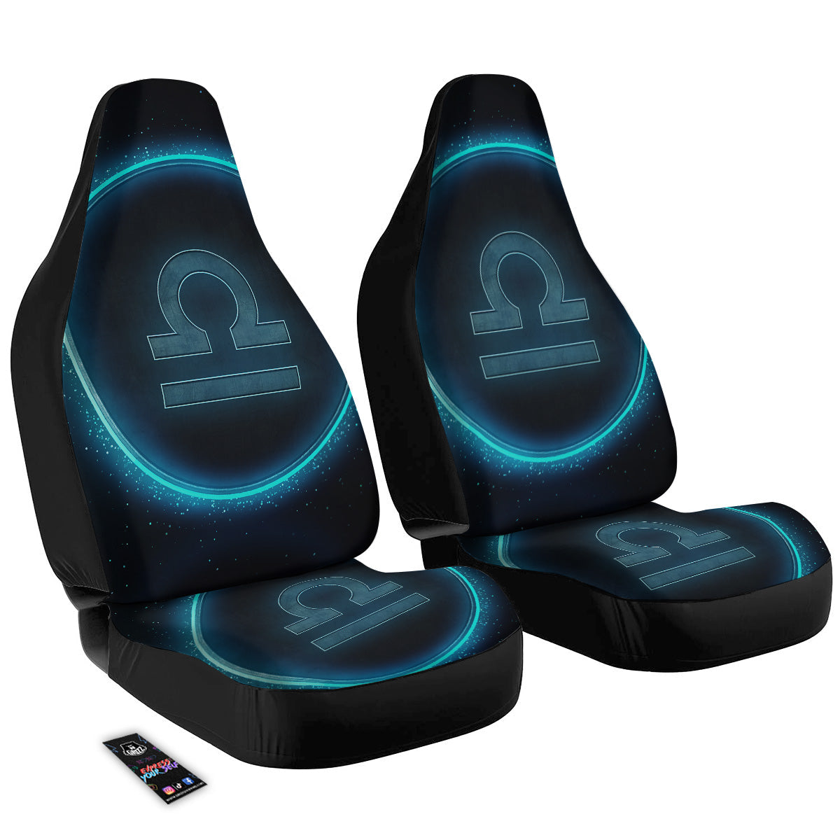 Zodiac Sign Blue Libra Print Car Seat Covers-grizzshop