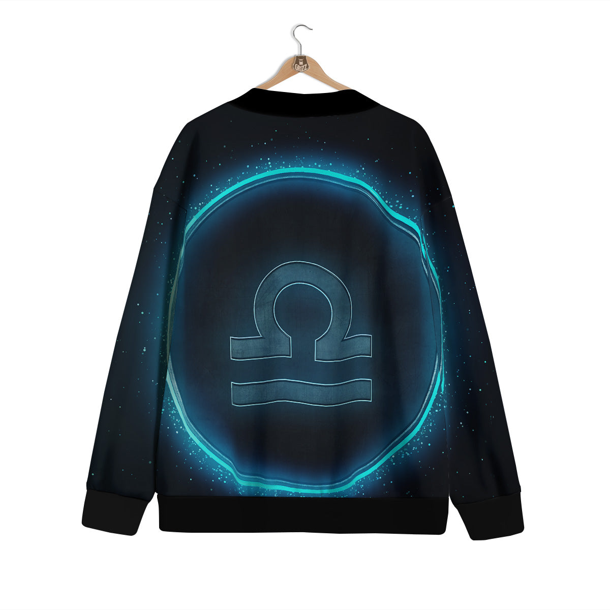 Zodiac Sign Blue Libra Print Cardigan-grizzshop