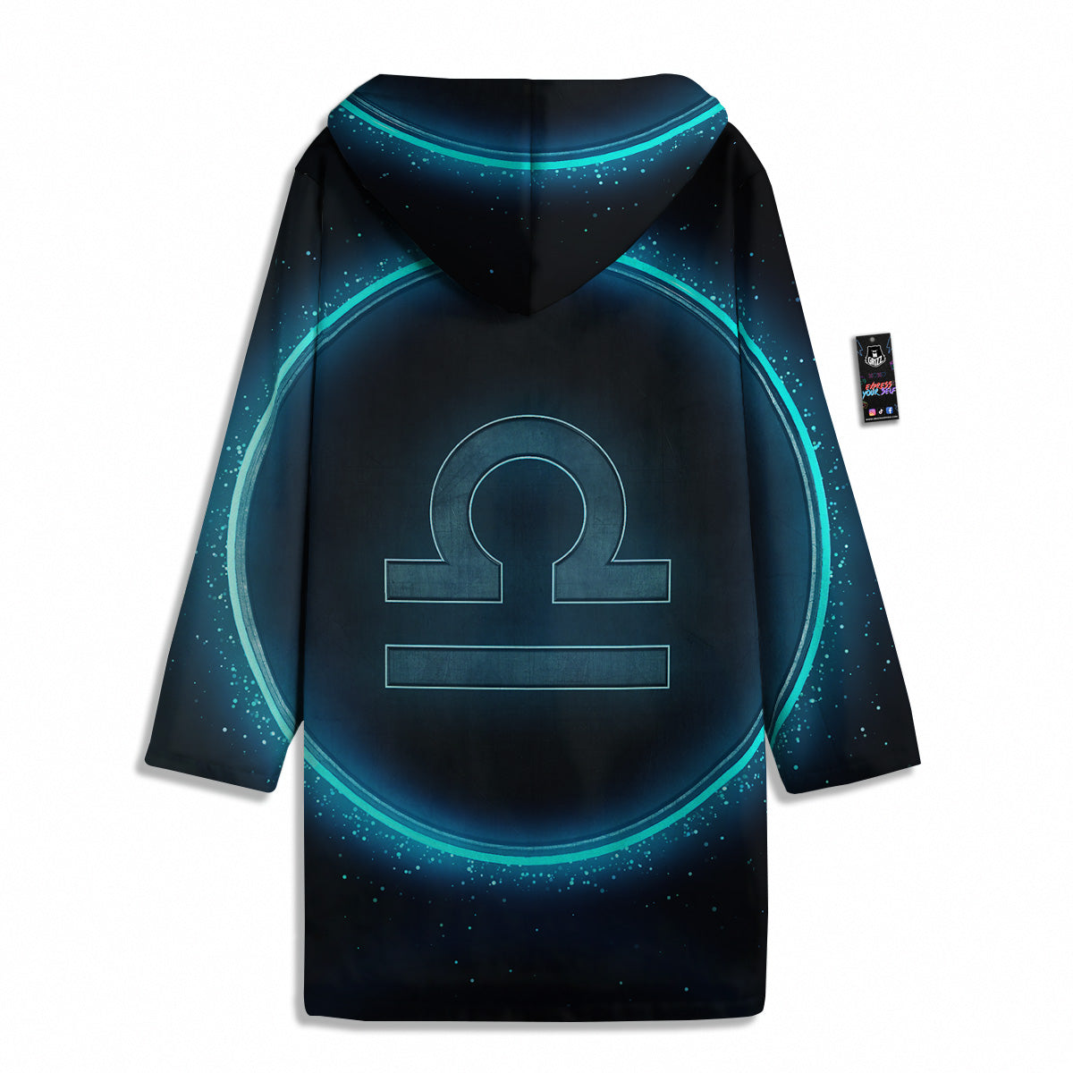 Zodiac Sign Blue Libra Print Men's Windbreaker Jacket