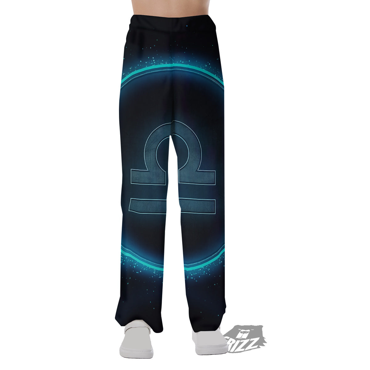 Zodiac Sign Blue Libra Print Pajama Pants-grizzshop