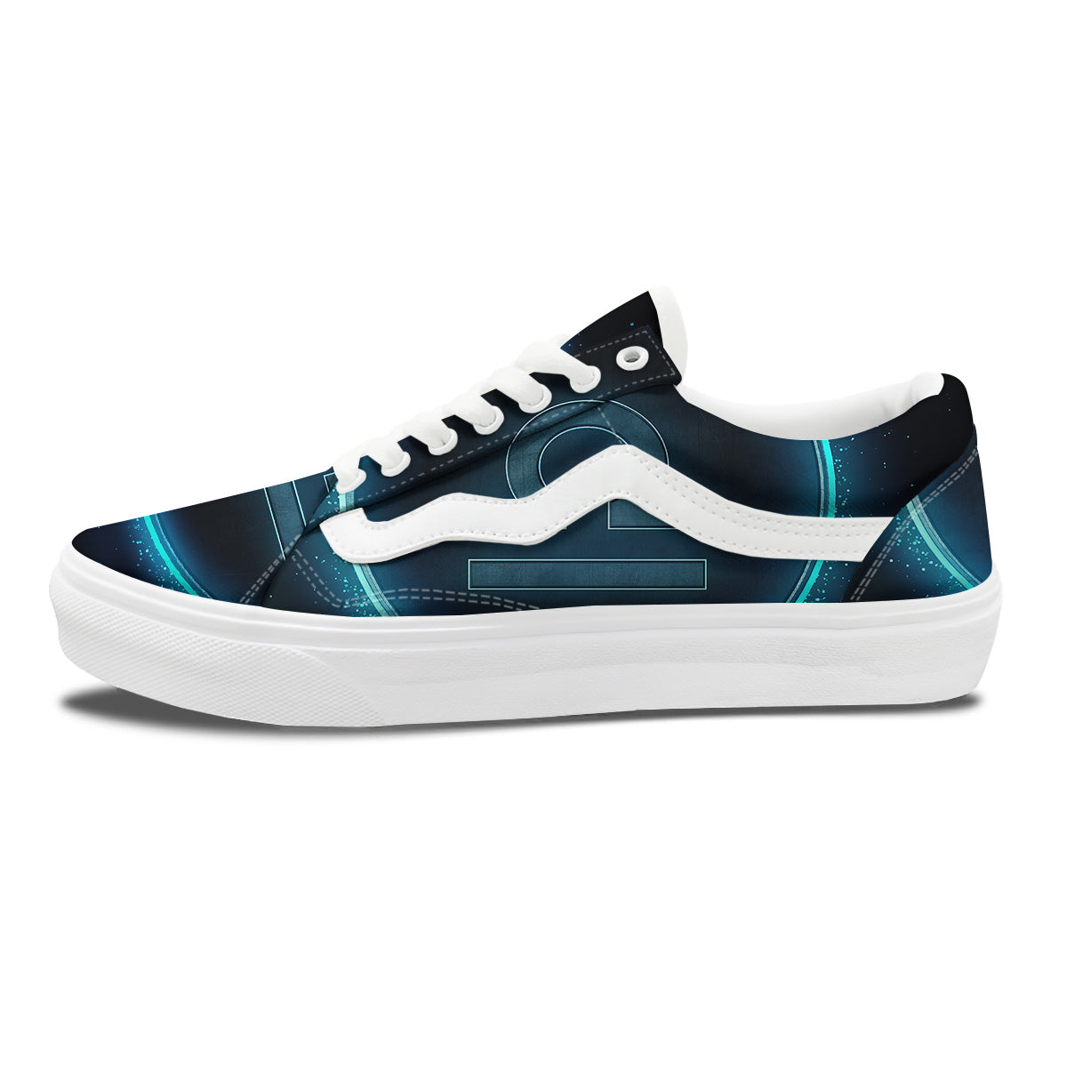 Zodiac Sign Blue Libra Print Skate Shoes-grizzshop