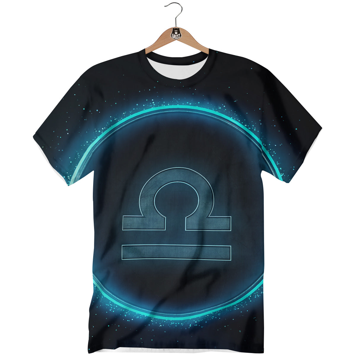 Zodiac Sign Blue Libra Print T-Shirt-grizzshop