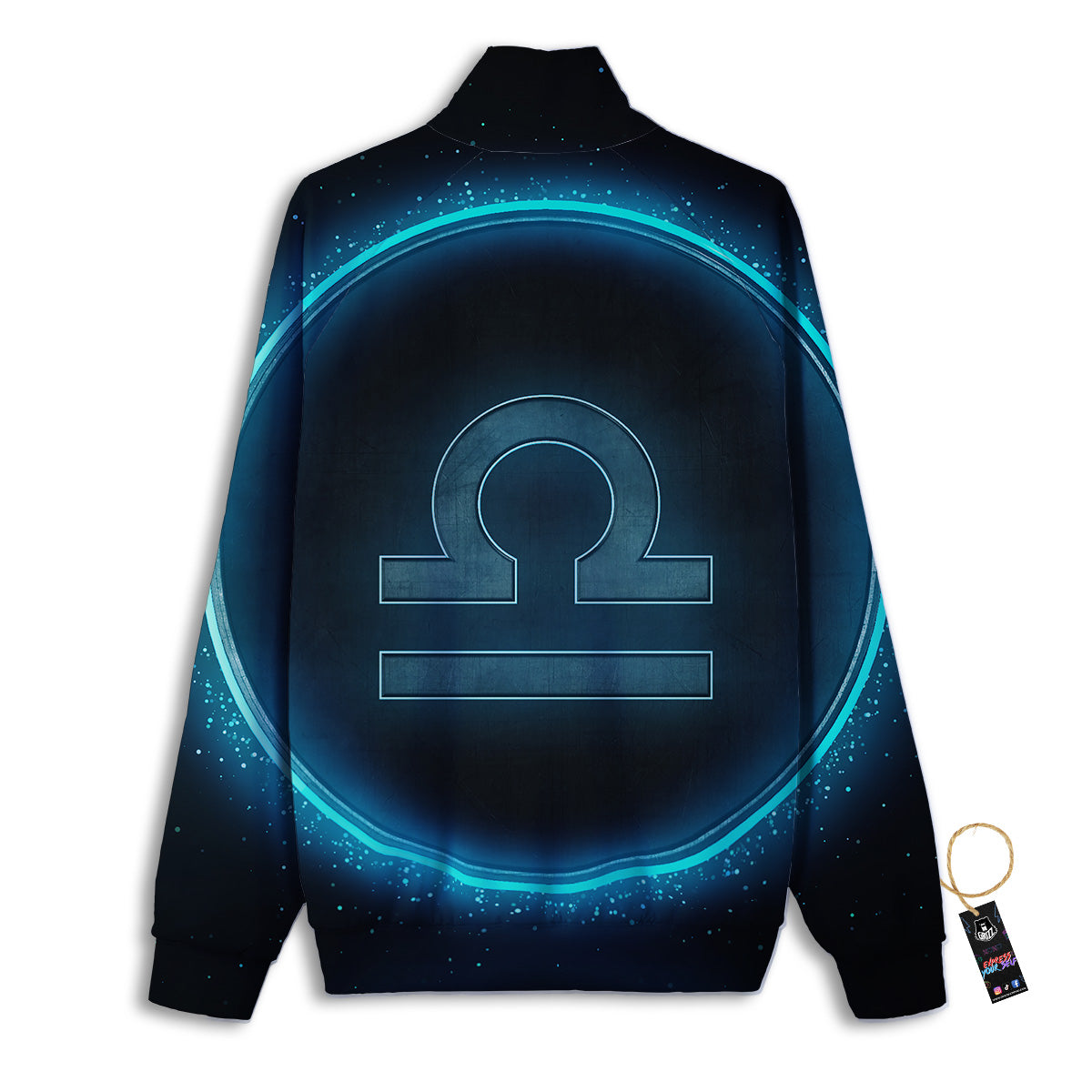 Zodiac Sign Blue Libra Print Track Jacket-grizzshop