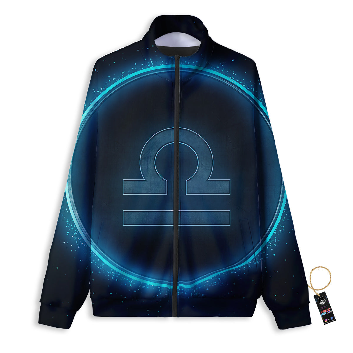 Zodiac Sign Blue Libra Print Track Jacket-grizzshop