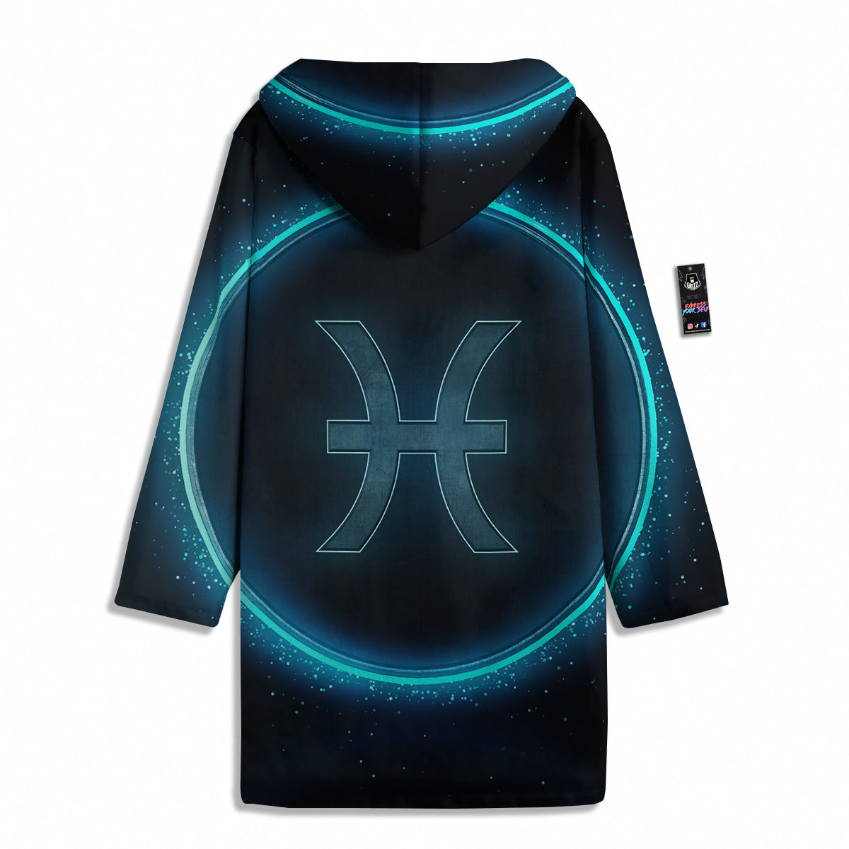 Zodiac Sign Blue Pisces Print Men's Windbreaker Jacket