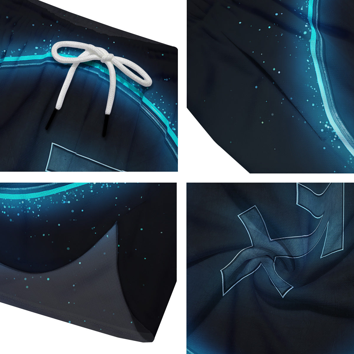 Zodiac Sign Blue Sagittarius Print Men's Running Shorts-grizzshop