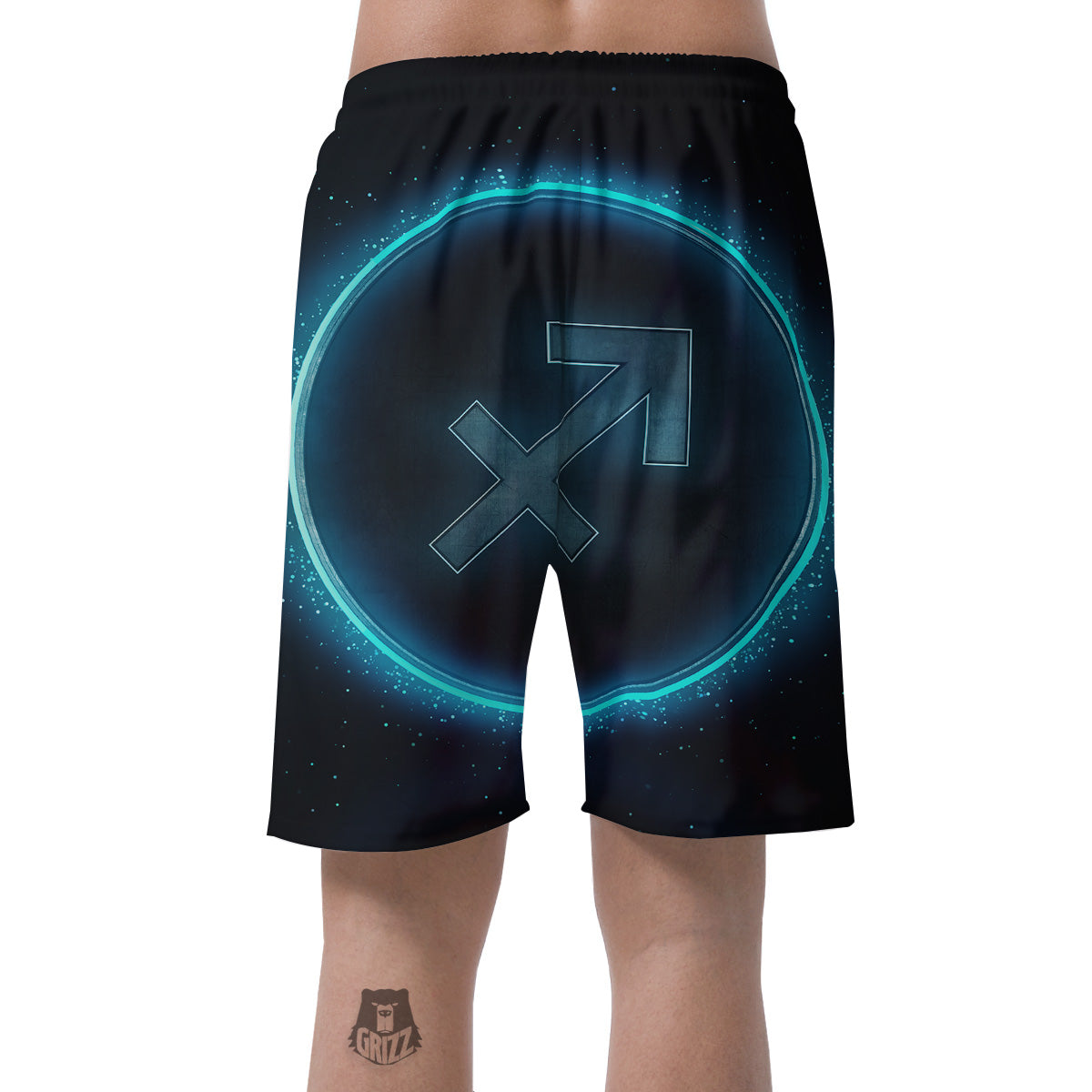 Zodiac Sign Blue Sagittarius Print Men's Shorts-grizzshop