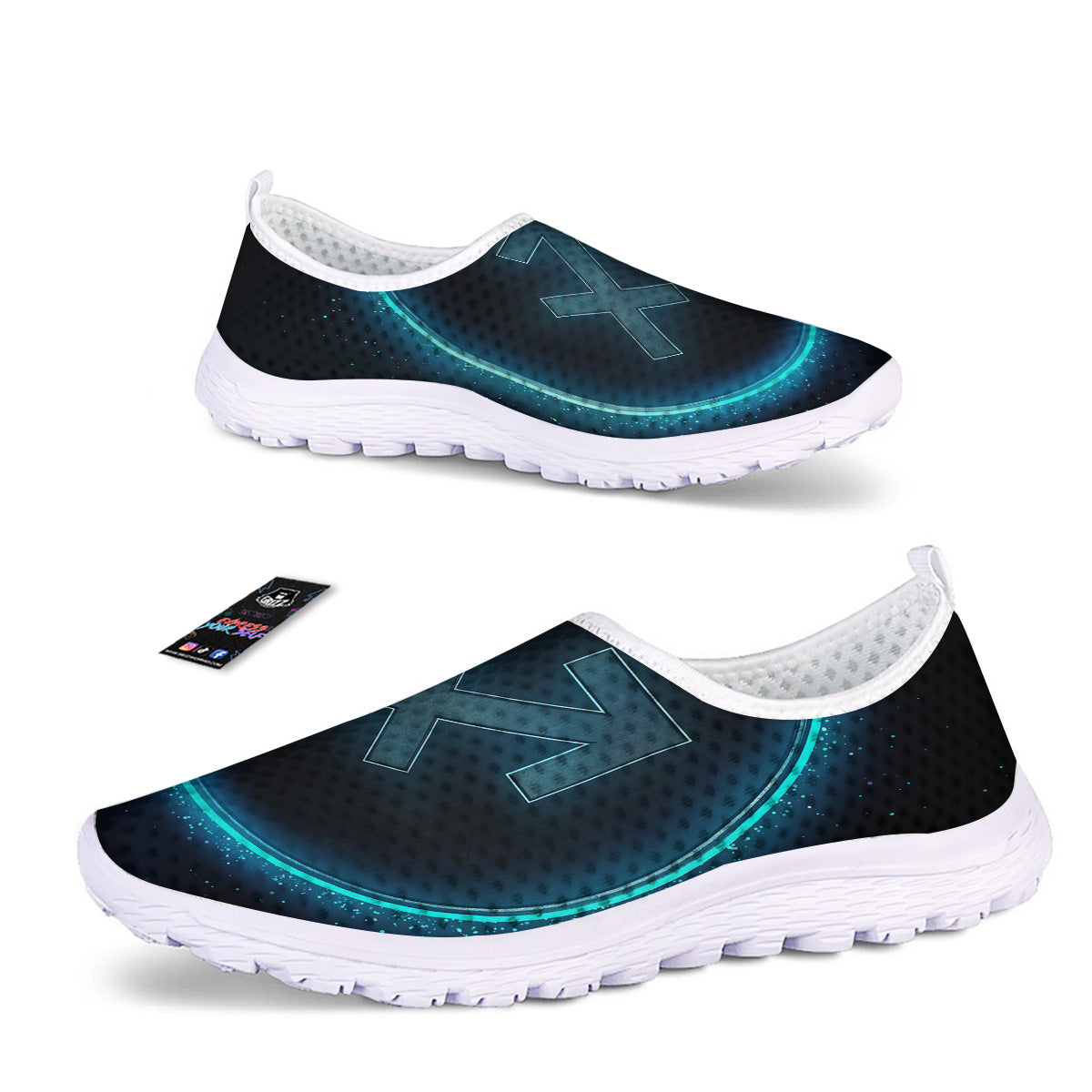 Zodiac Sign Blue Sagittarius Print Nurse Shoes-grizzshop