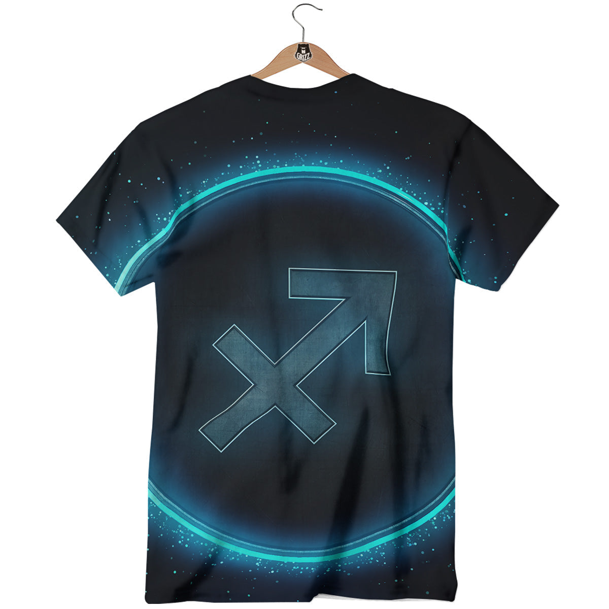 Zodiac Sign Blue Sagittarius Print T-Shirt-grizzshop