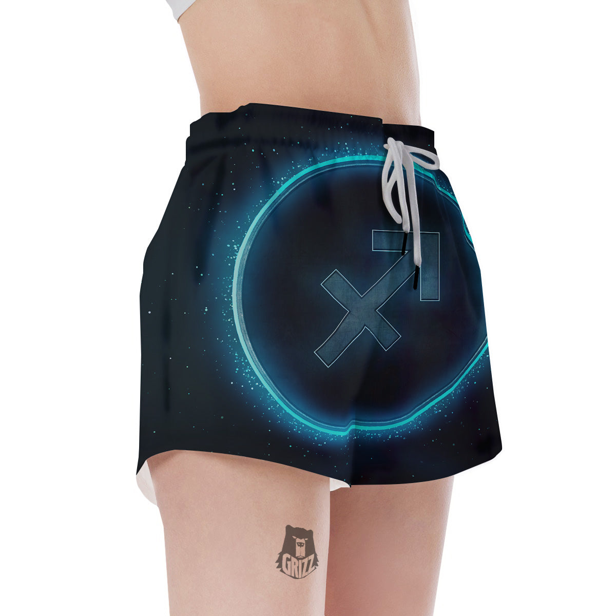 Zodiac Sign Blue Sagittarius Print Women's Shorts-grizzshop