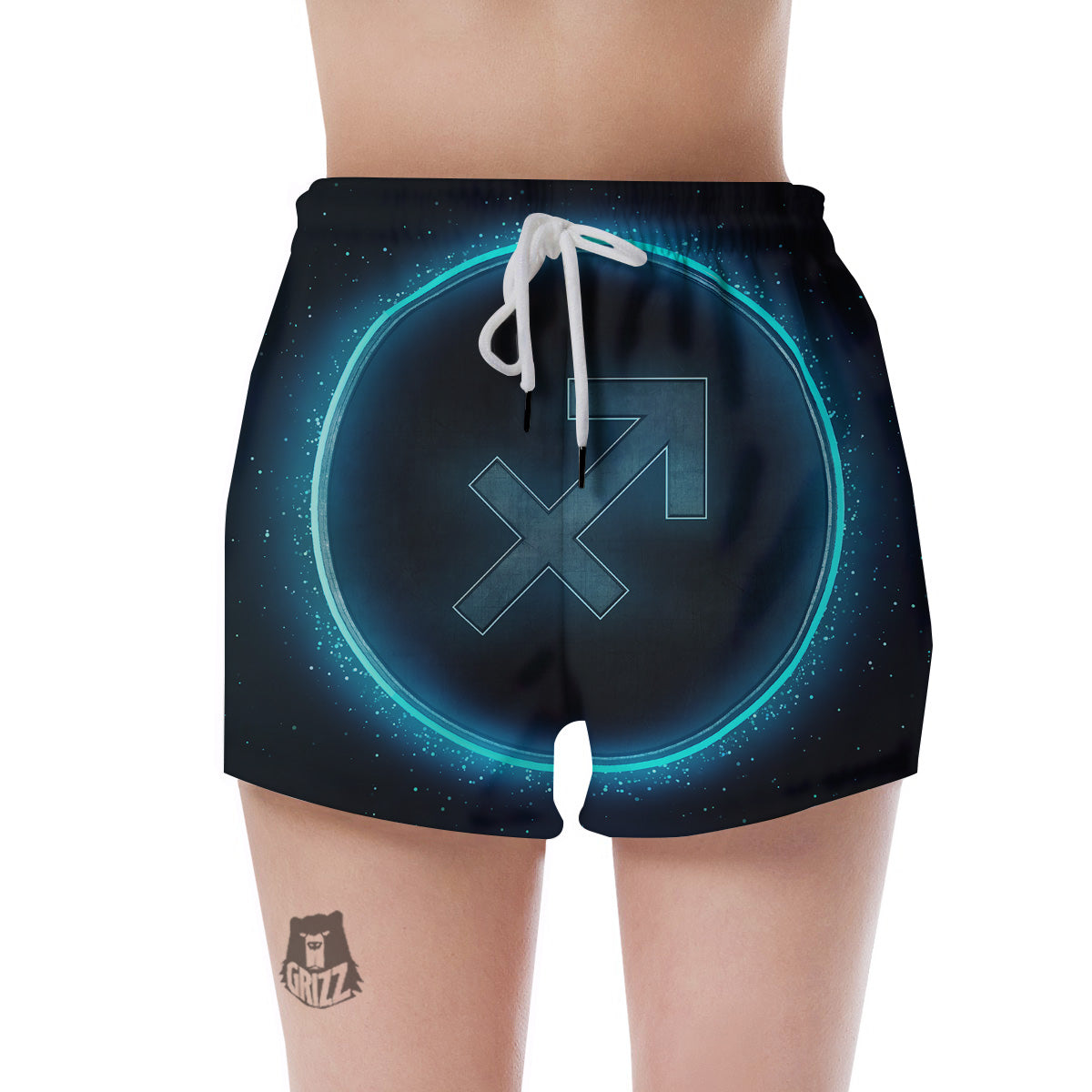 Zodiac Sign Blue Sagittarius Print Women's Shorts-grizzshop