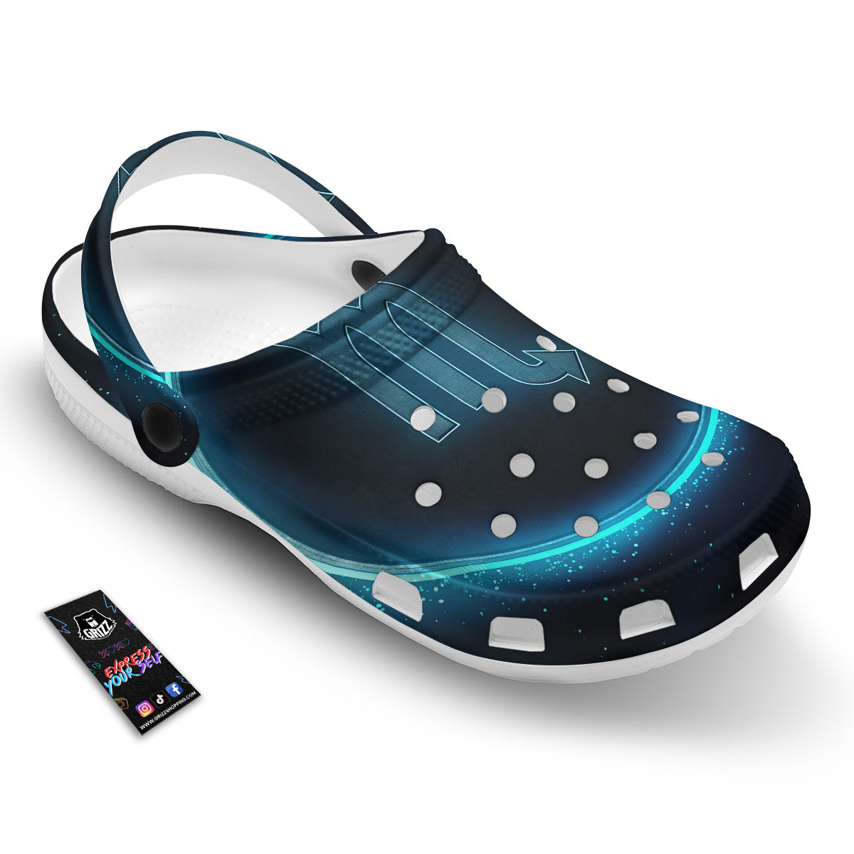 Zodiac Sign Blue Scorpio Print Clog-grizzshop