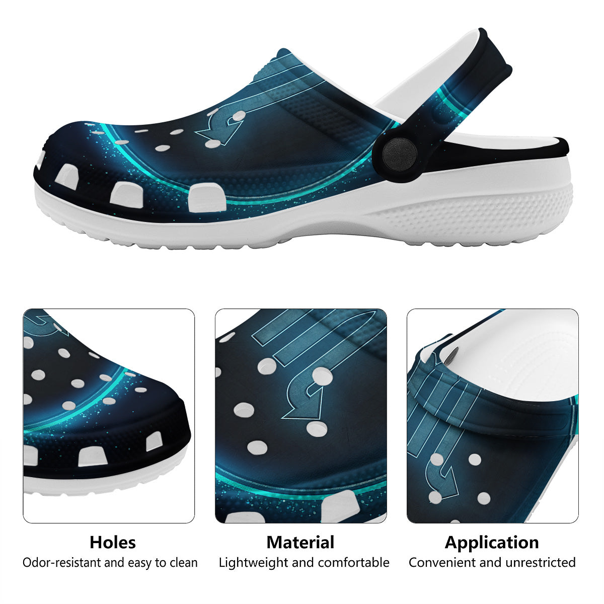 Zodiac Sign Blue Scorpio Print Clog-grizzshop