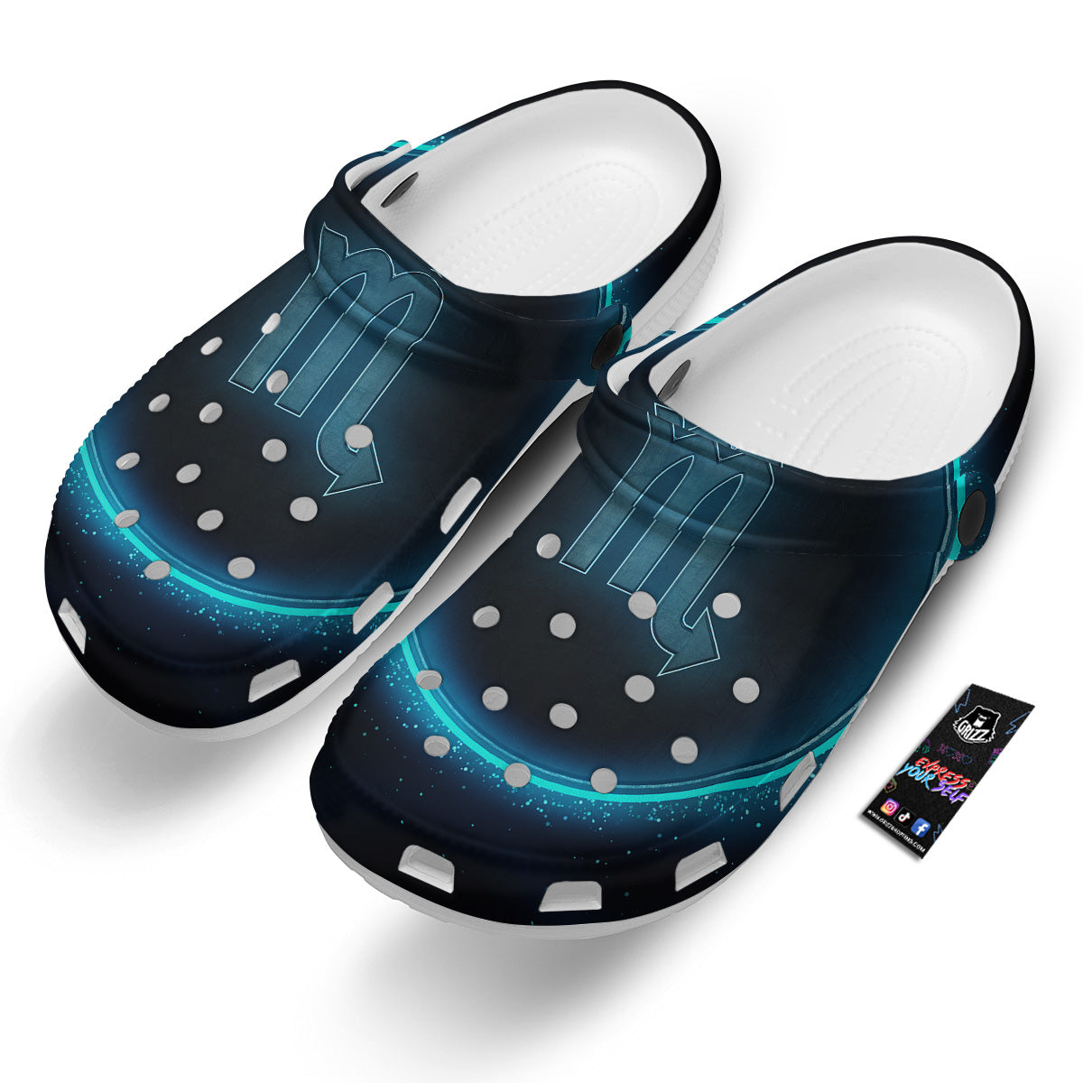 Zodiac Sign Blue Scorpio Print Clog-grizzshop