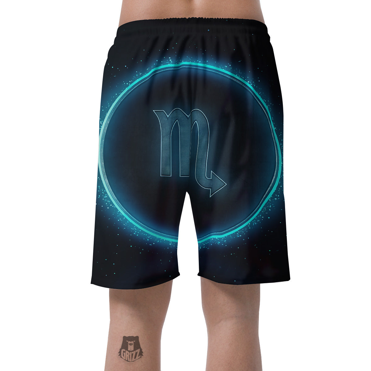 Zodiac Sign Blue Scorpio Print Men's Shorts-grizzshop