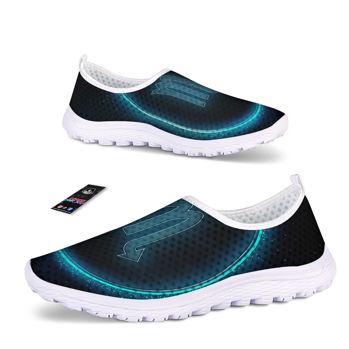 Zodiac Sign Blue Scorpio Print Nurse Shoes-grizzshop