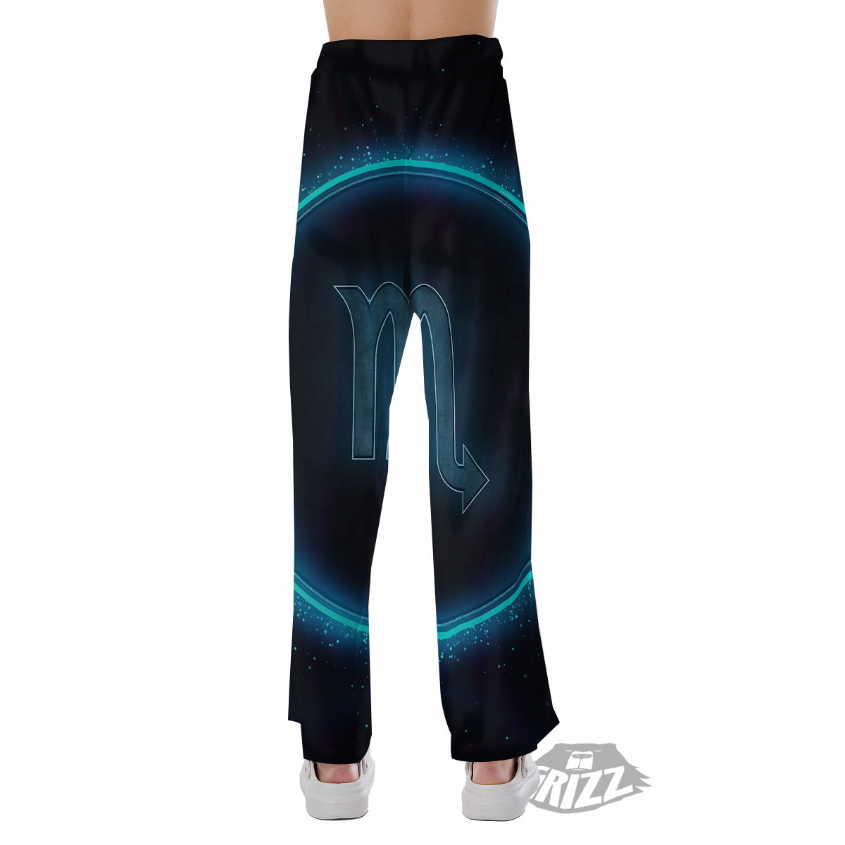 Zodiac Sign Blue Scorpio Print Pajama Pants-grizzshop