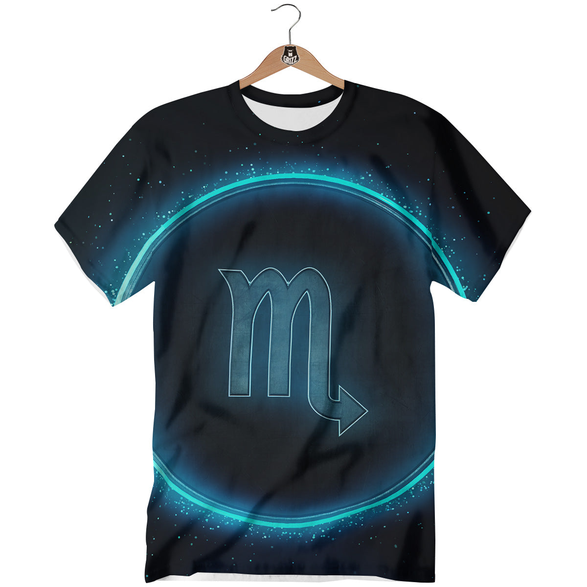 Zodiac Sign Blue Scorpio Print T-Shirt-grizzshop