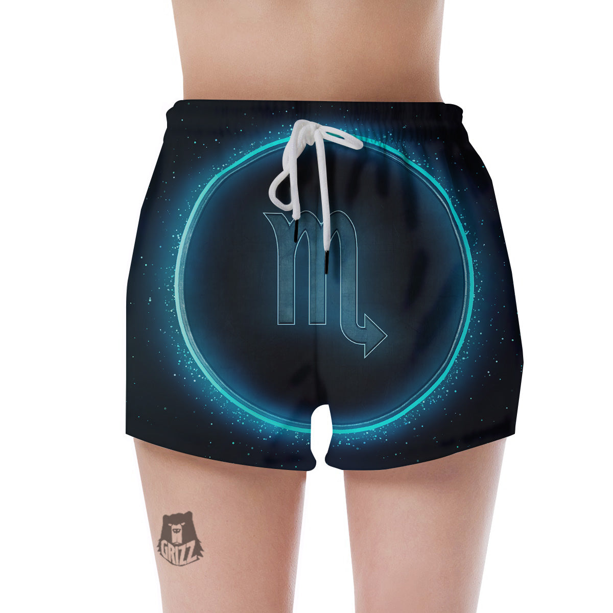 Zodiac Sign Blue Scorpio Print Women's Shorts-grizzshop