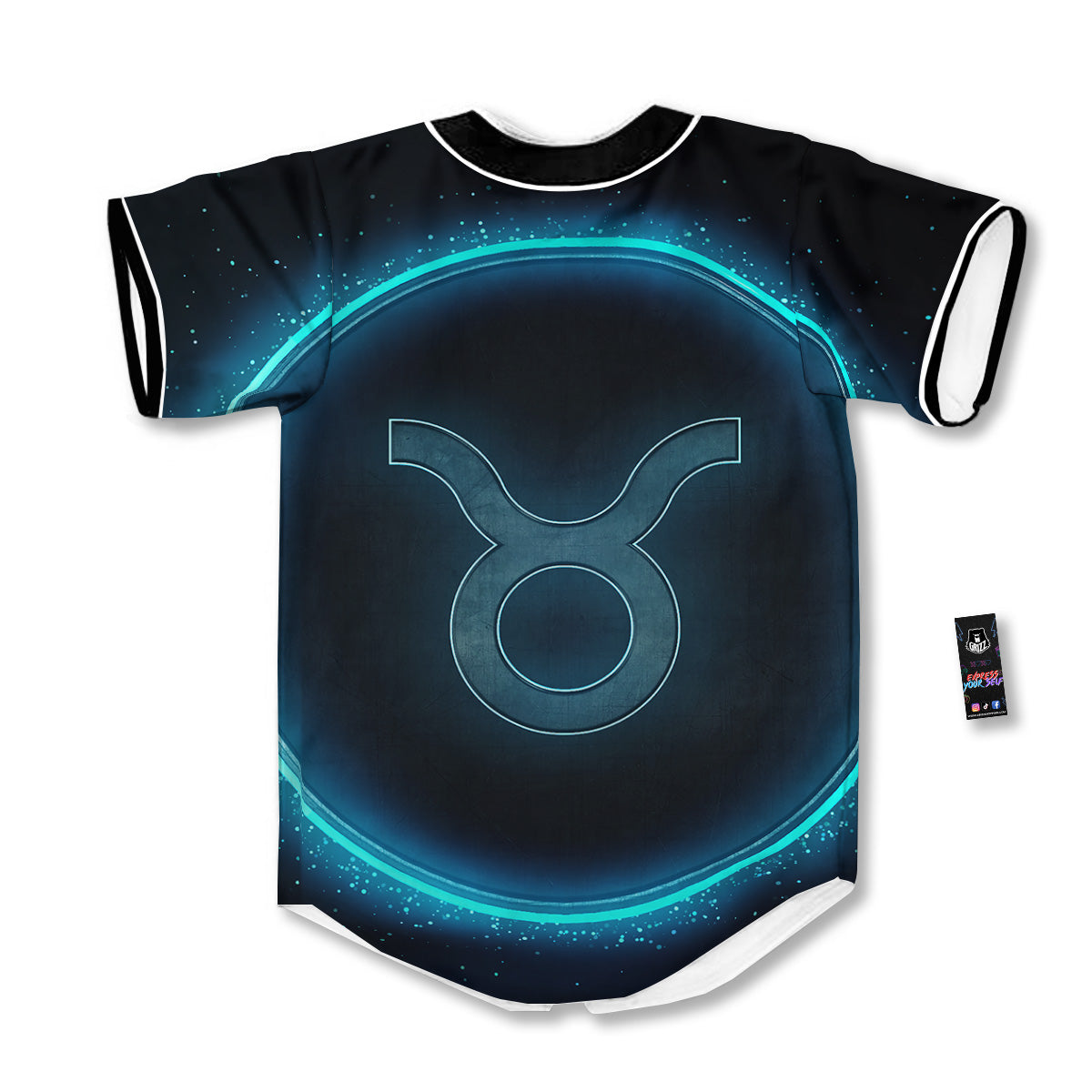 Zodiac Sign Blue Taurus Print Baseball Jersey-grizzshop