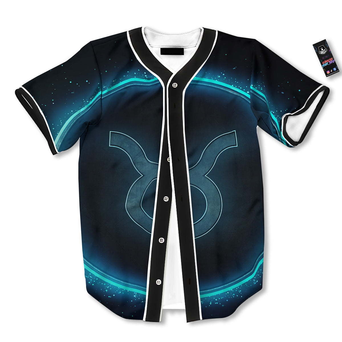 Zodiac Sign Blue Taurus Print Baseball Jersey-grizzshop
