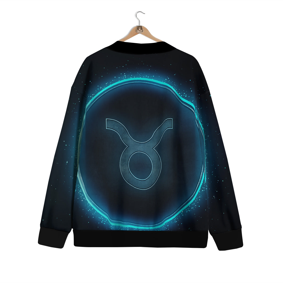 Zodiac Sign Blue Taurus Print Cardigan-grizzshop