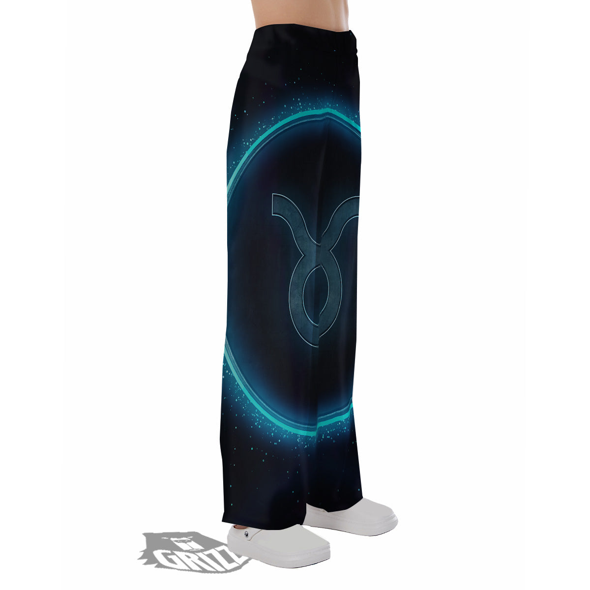 Zodiac Sign Blue Taurus Print Pajama Pants-grizzshop