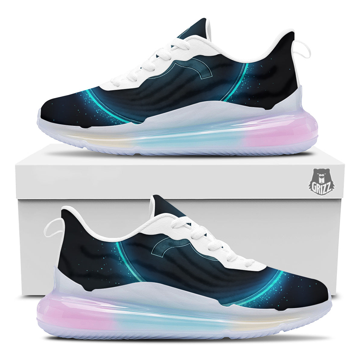 Zodiac Sign Blue Taurus Print Running Sneakers-grizzshop