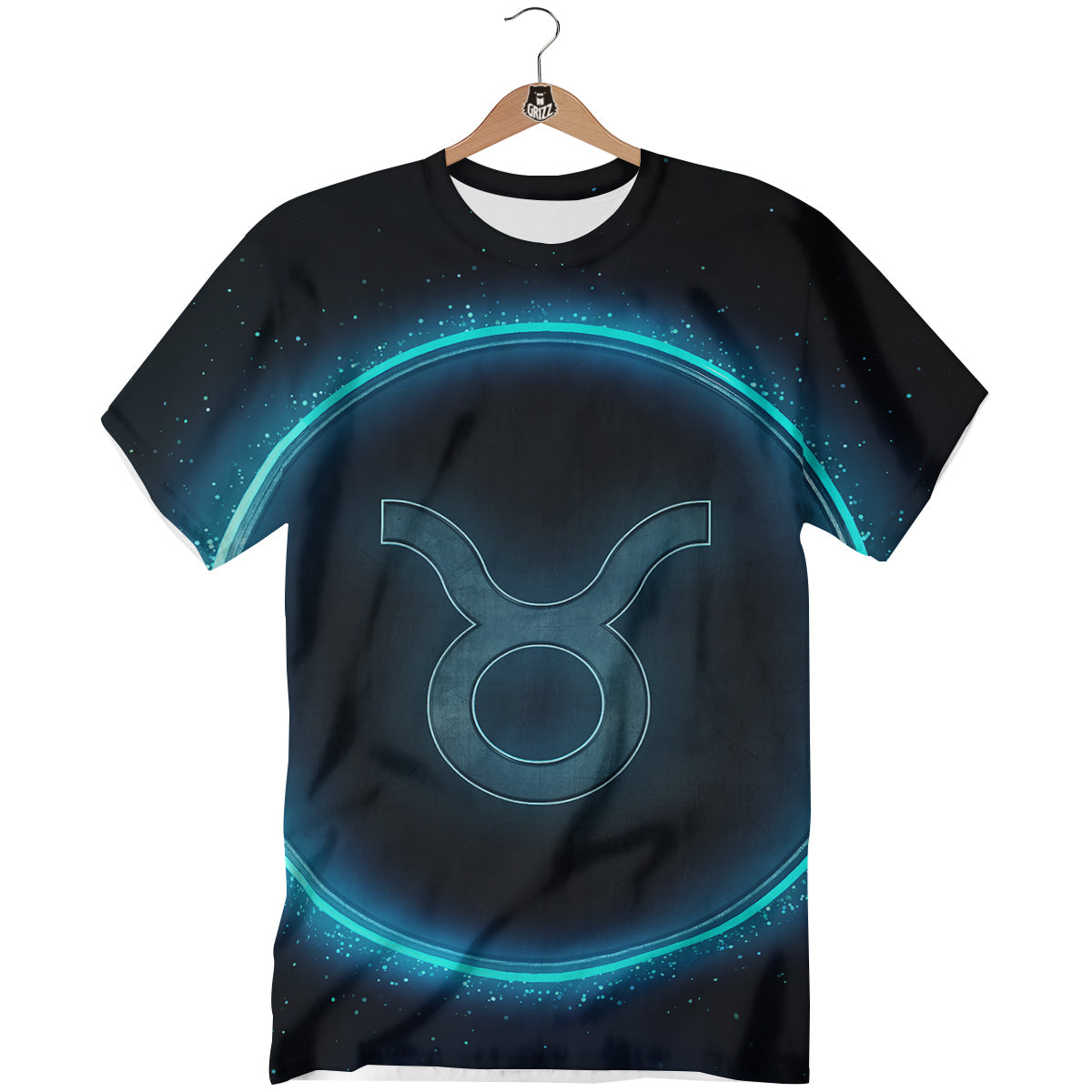 Zodiac Sign Blue Taurus Print T-Shirt-grizzshop