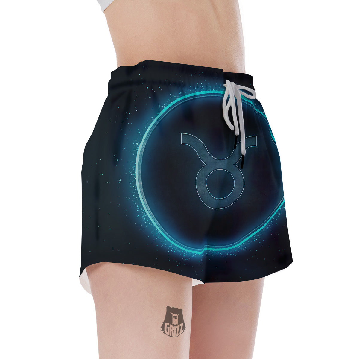 Zodiac Sign Blue Taurus Print Women's Shorts-grizzshop