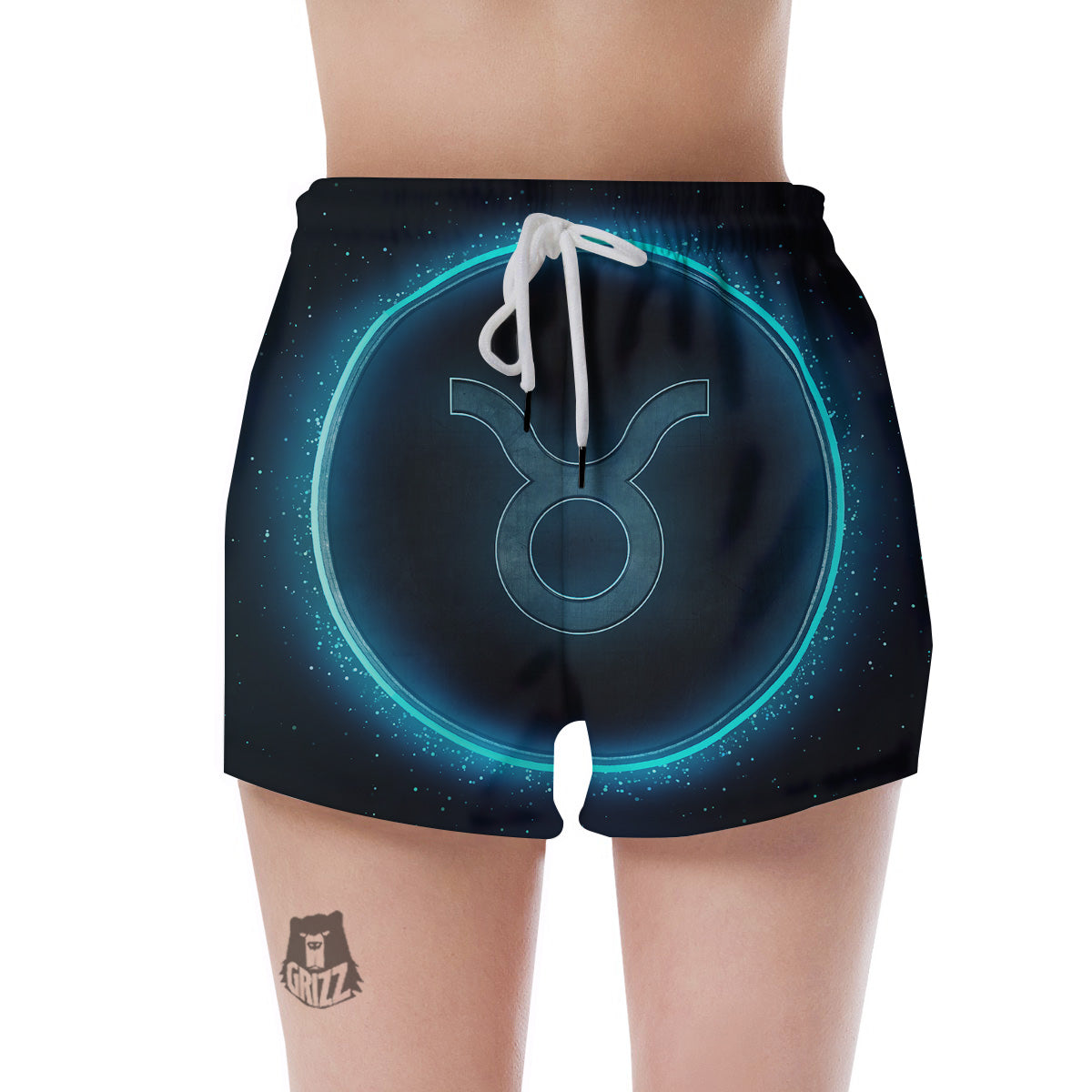 Zodiac Sign Blue Taurus Print Women's Shorts-grizzshop