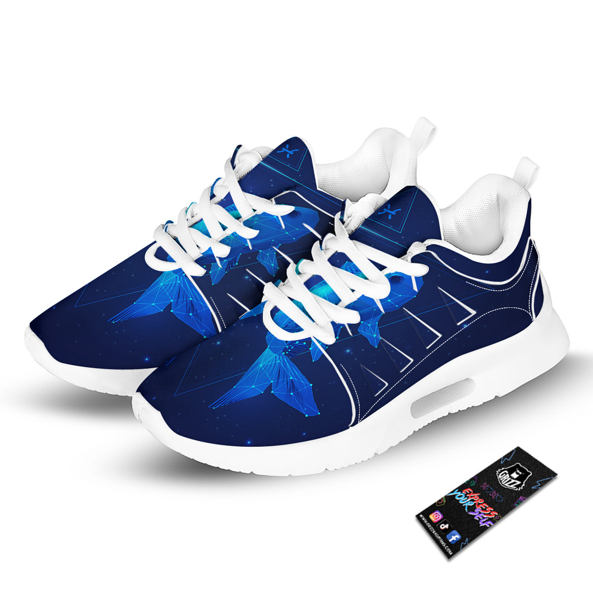 Zodiac Sign Blue Virgo Print Tennis Shoes-grizzshop