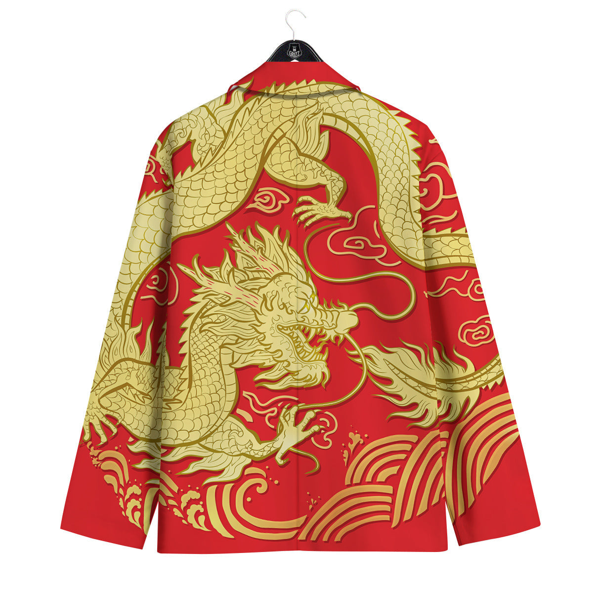Zodiac Sign Chinese Dragon Print Men's Sport Coat-grizzshop