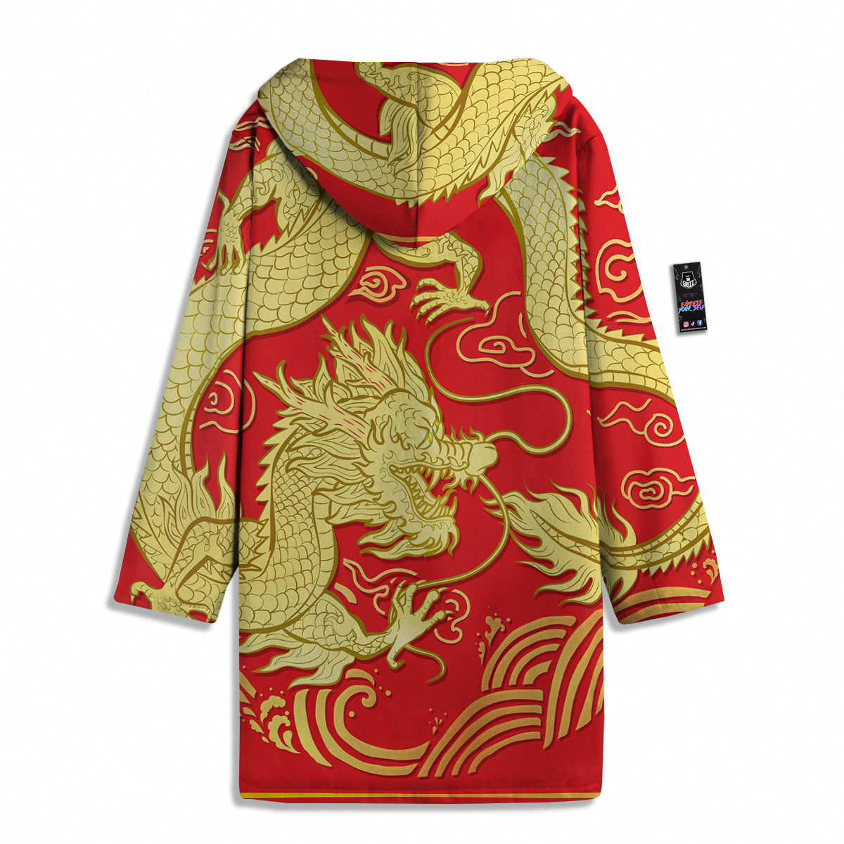 Zodiac Sign Chinese Dragon Print Men's Windbreaker Jacket