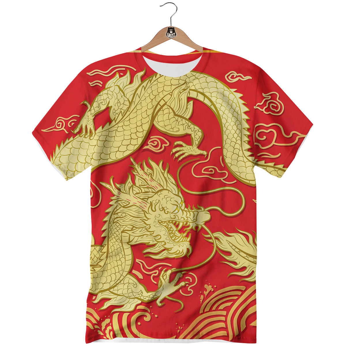 Zodiac Sign Chinese Dragon Print T-Shirt-grizzshop