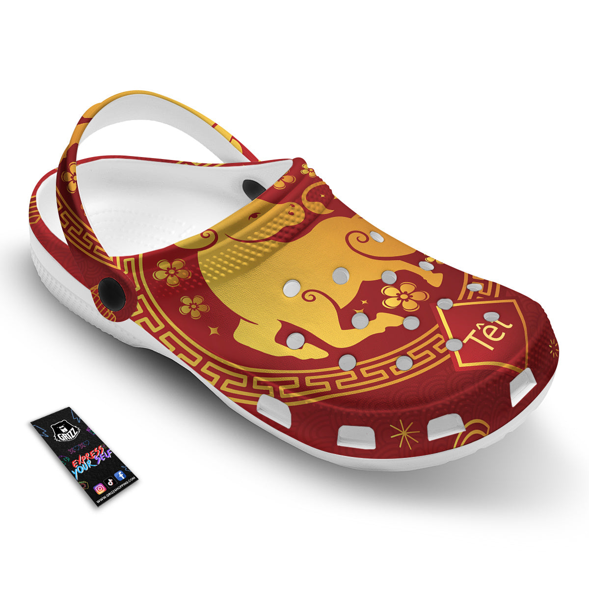 Zodiac Sign Chinese Ox Print Clog-grizzshop