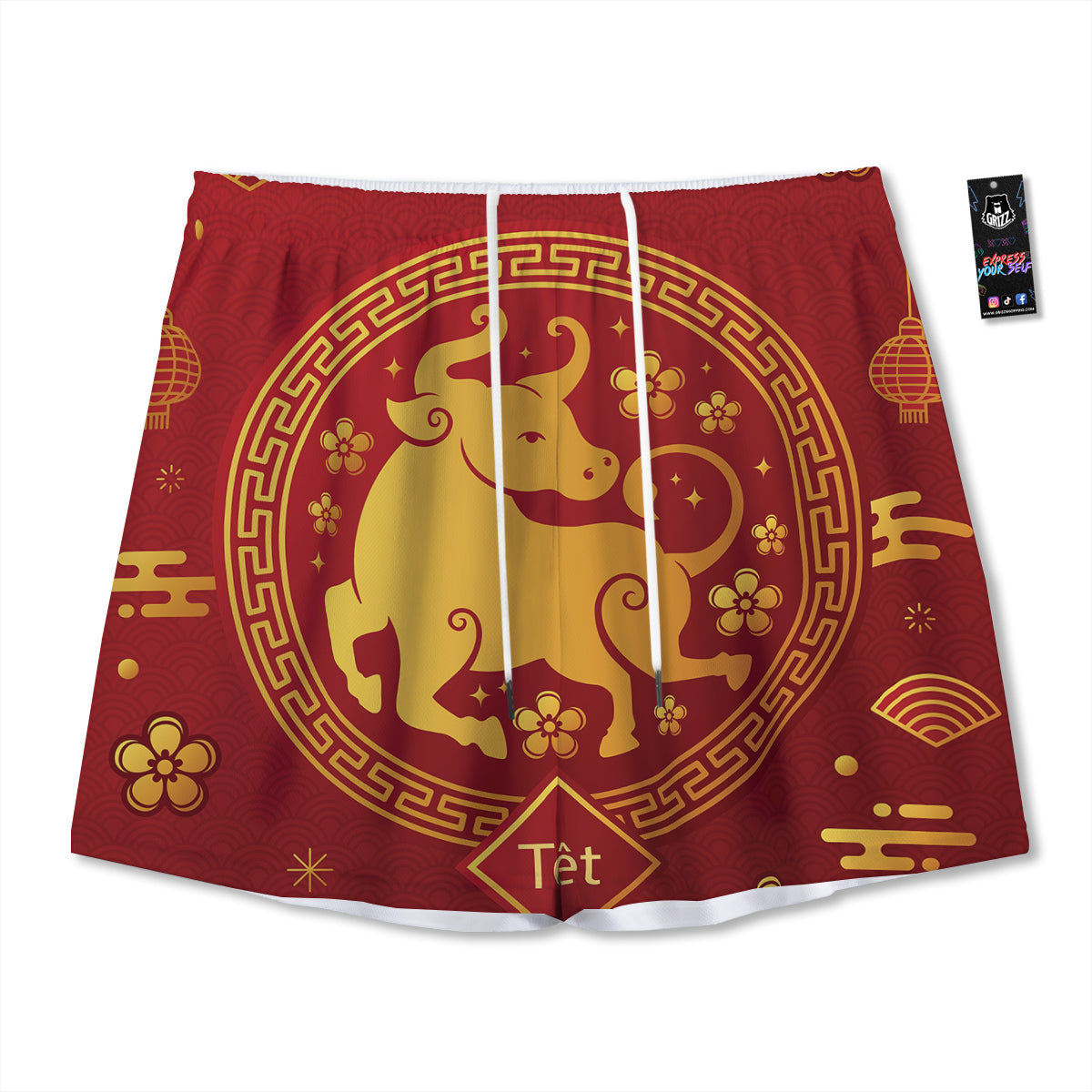 Zodiac Sign Dark Scorpio Print Mesh Shorts