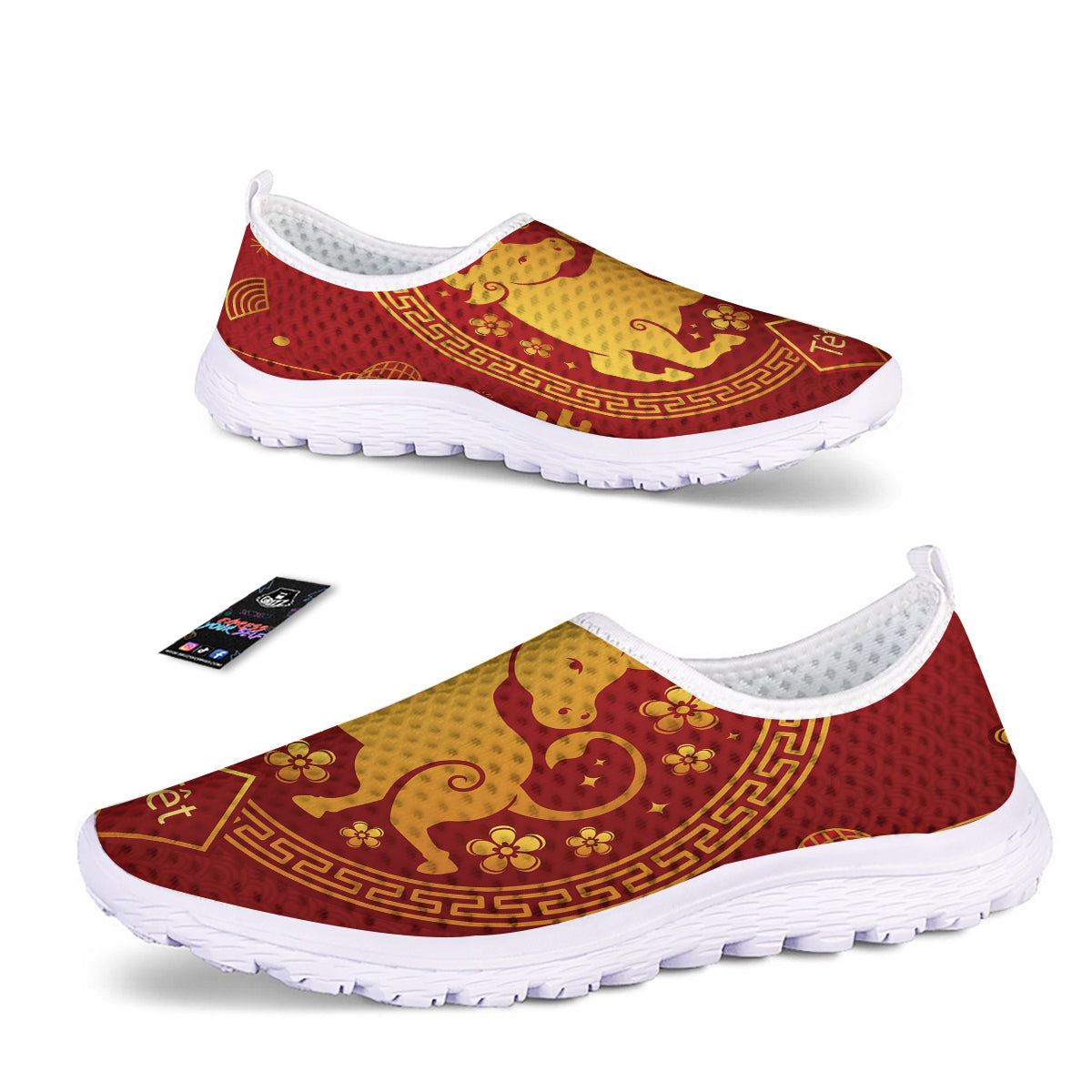 Zodiac Sign Chinese Ox Print Nurse Shoes-grizzshop