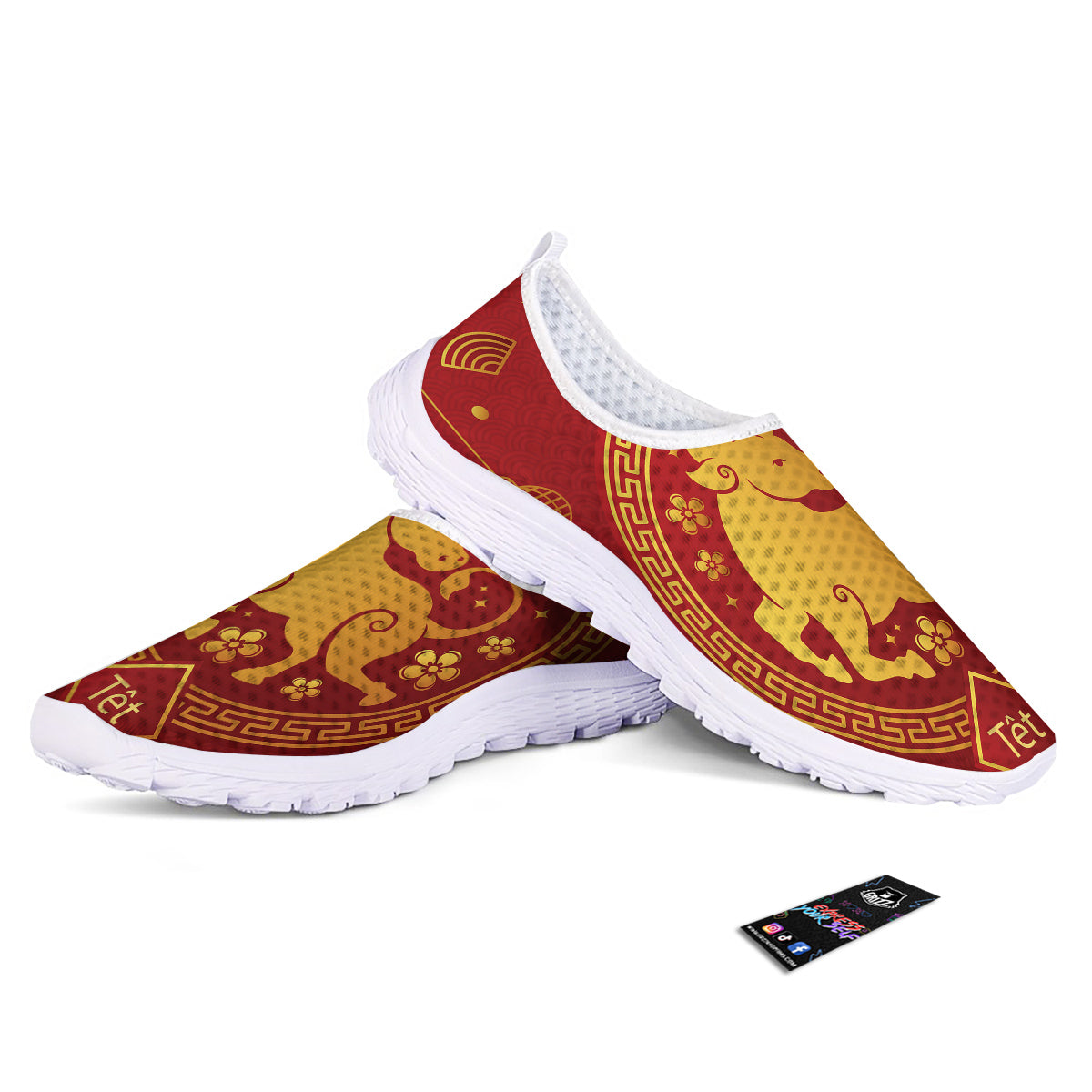 Zodiac Sign Chinese Ox Print Nurse Shoes-grizzshop