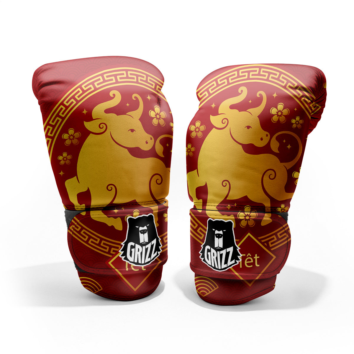 Zodiac Sign Chinese Ox Print Pro Boxing Glove