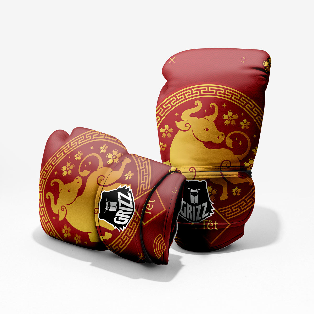 Zodiac Sign Chinese Ox Print Pro Boxing Glove