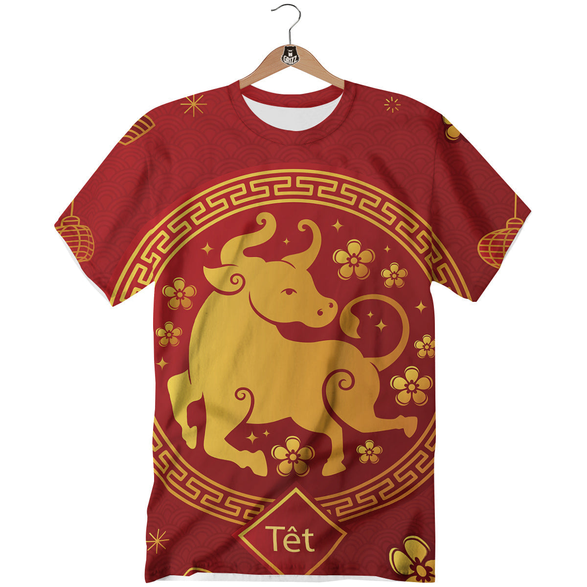 Zodiac Sign Chinese Ox Print T-Shirt-grizzshop