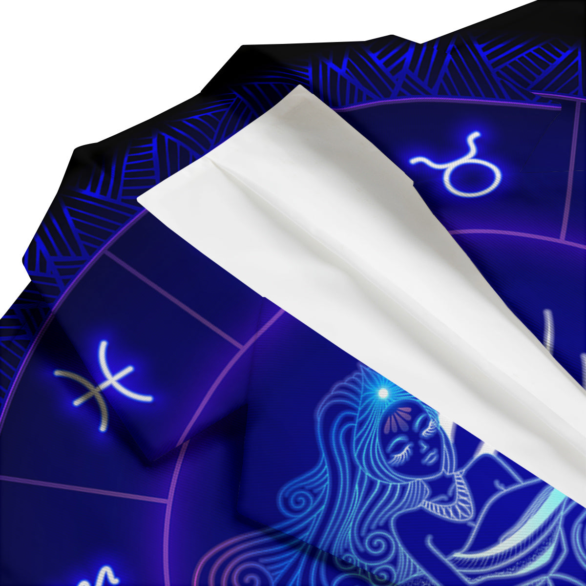 Zodiac Sign Dark Aquarius Print Men's Blazer-grizzshop