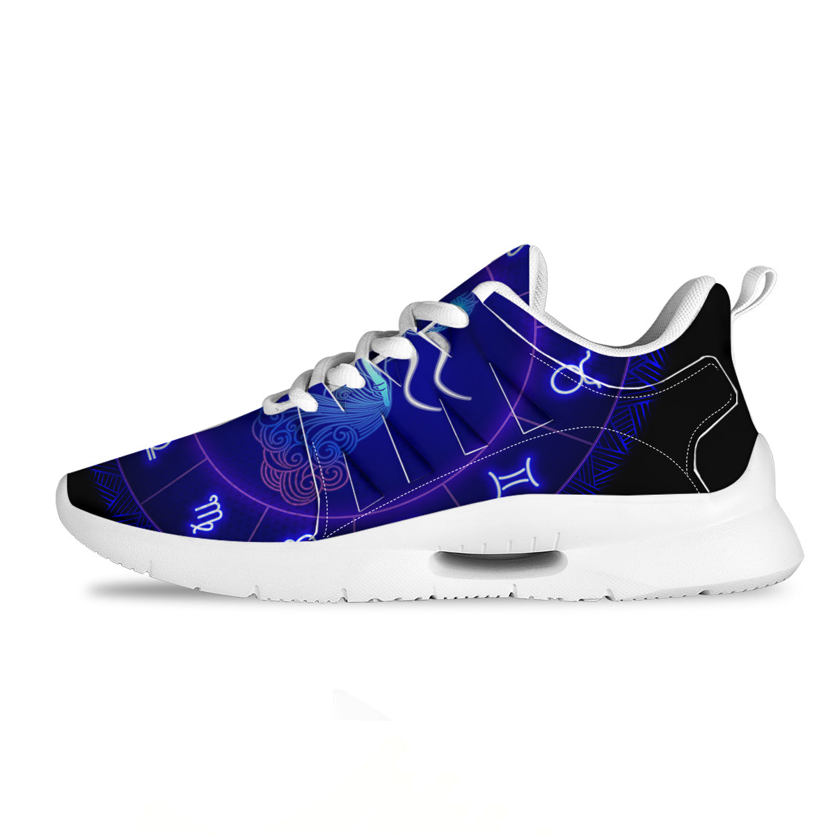 Zodiac Sign Dark Aquarius Print Tennis Shoes-grizzshop