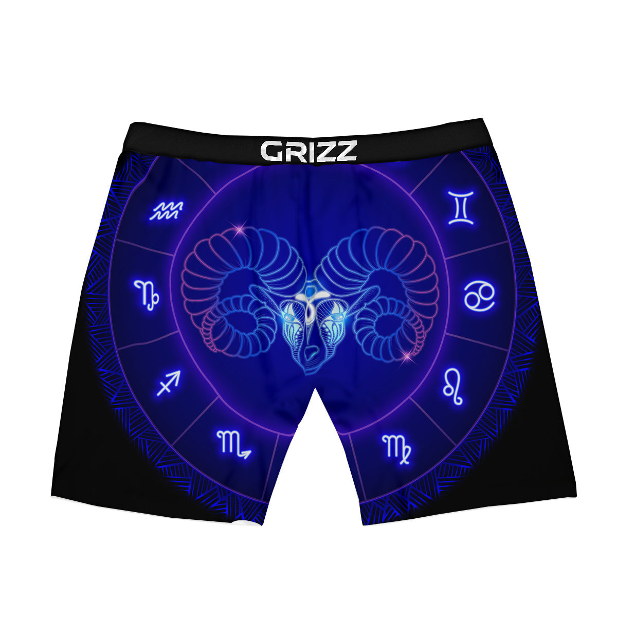 Zodiac Sign Dark Aries Print Boxer Briefs-grizzshop